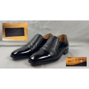 Mercanti Fiorentini Mens Slip-On Dress Shoes Size 10.5 M Black Leather Cap Toe